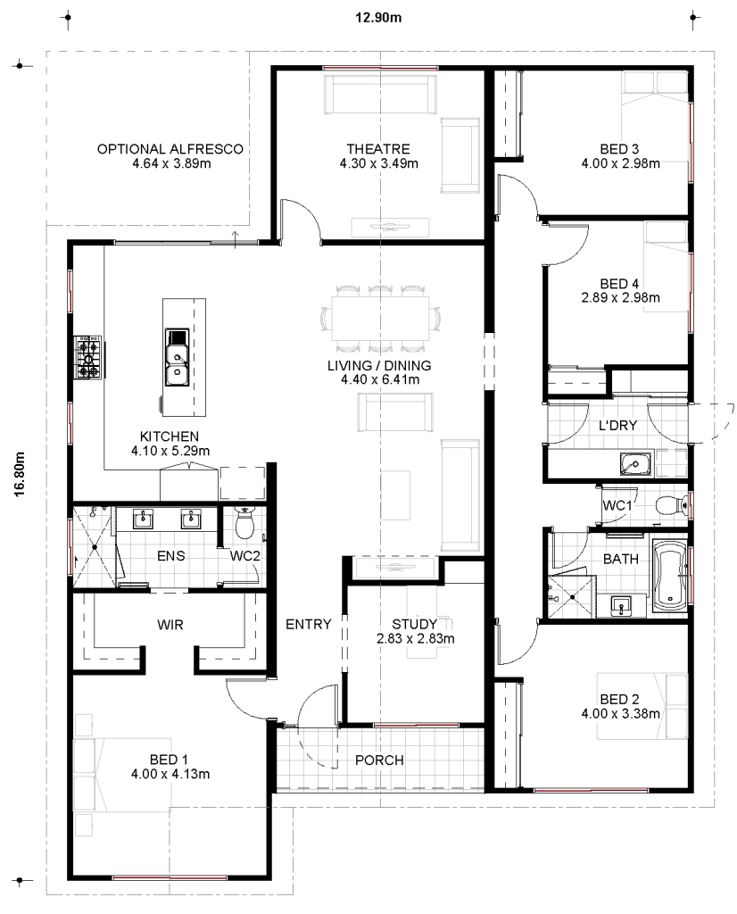 11 Teague Floorplan 4x2 RevA TEAGUE 3