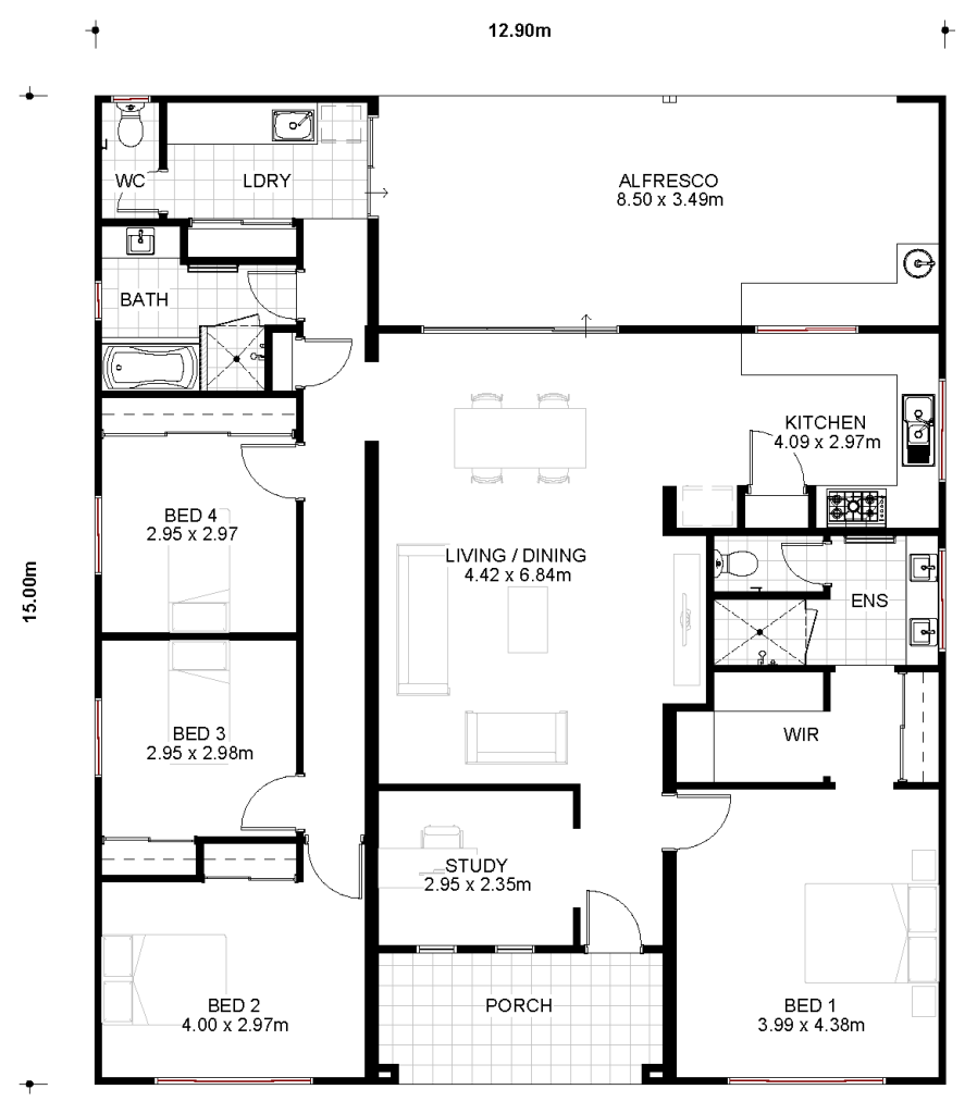 13 Seabrook Floorplan 4x2 RevA SEABROOK 3