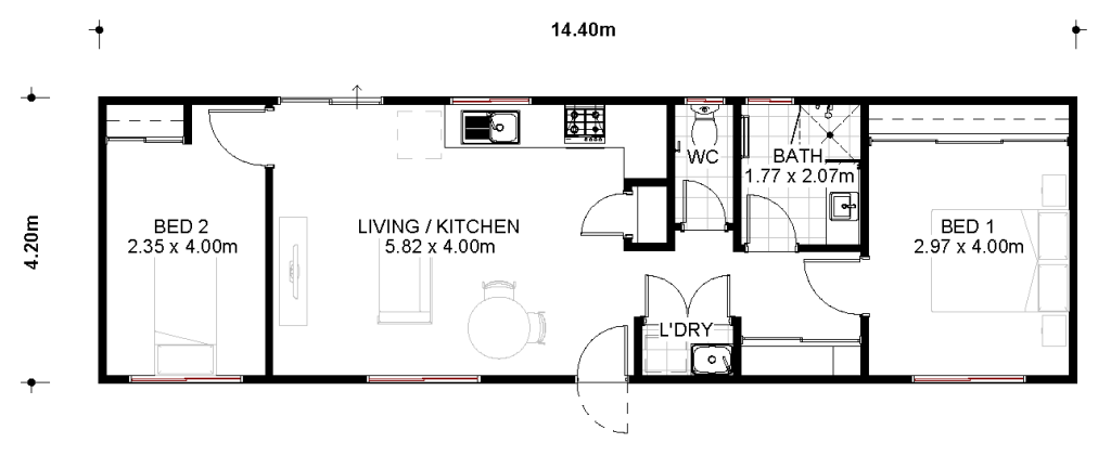 2 Clifton Floorplan 2x1 RevA CLIFTON 3